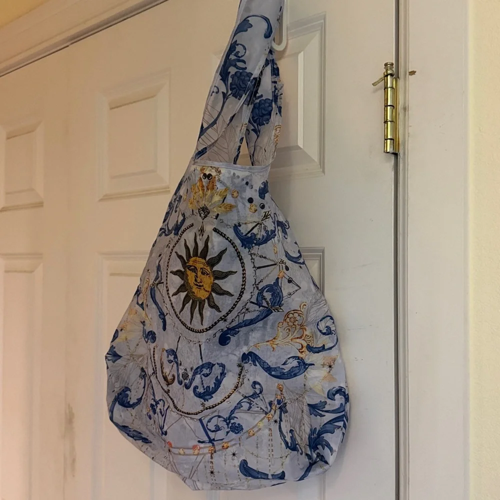 Johnny Was Celestial Blue and Gold Tote Bag - Picture 5 of 5